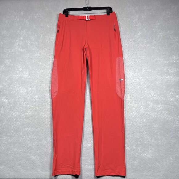 Columbia Titanium Omni-Shield Pants Womens 12 Orange Straight Leg Zip Pockets - Picture 1 of 14